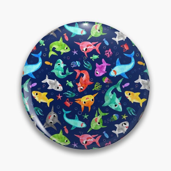 Item preview, Watercolor Baby Shark Shark Family designed and sold by SamAnnDesigns.