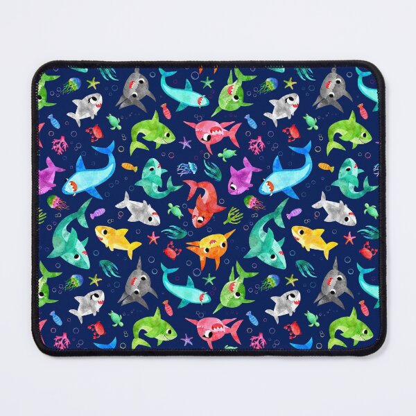 Item preview, Watercolor Baby Shark Shark Family designed and sold by SamAnnDesigns.
