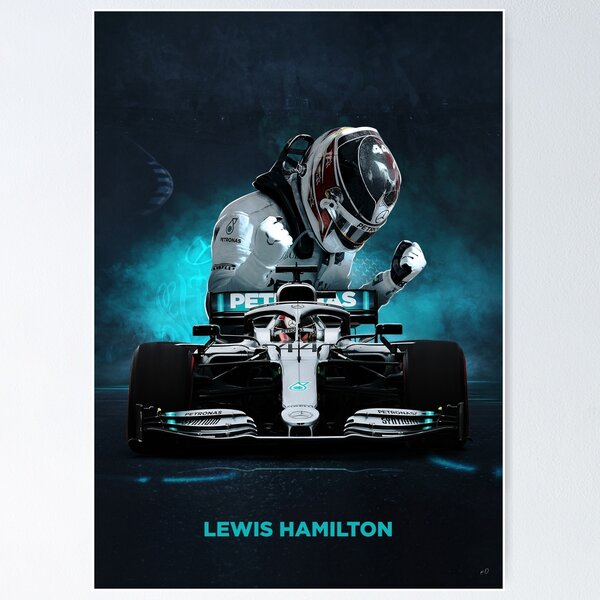 Lewis Hamilton Poster F1 Racing Art Decor Art Poster 24x36 Multi-Color  Square Adults Poster Time