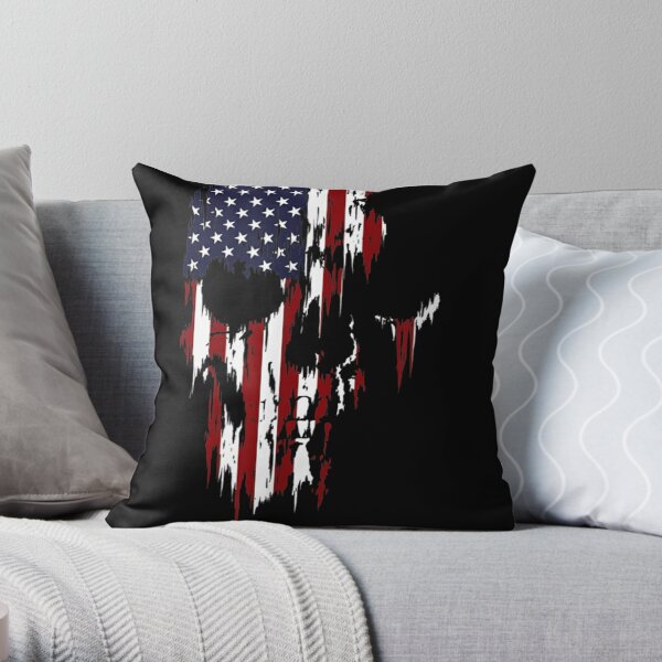 Liberty Or Death Zombie Skull Flag Undying Patriotism   Throw Pillow
