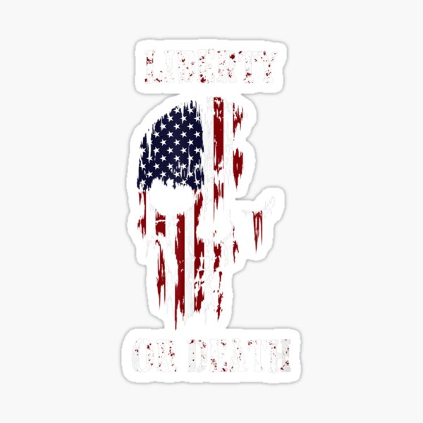 Liberty Or Death Zombie Skull Flag Undying Patriotism   Sticker
