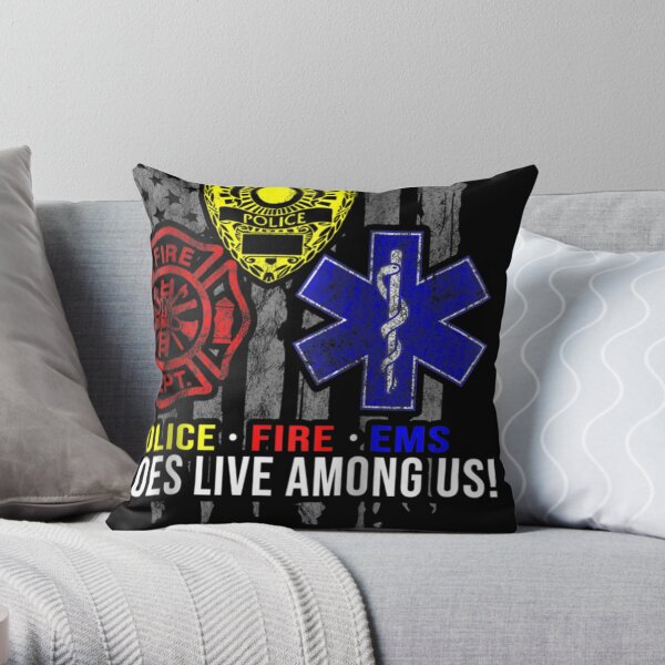 I Support First Responders - Police Fire Ems Throw Pillow