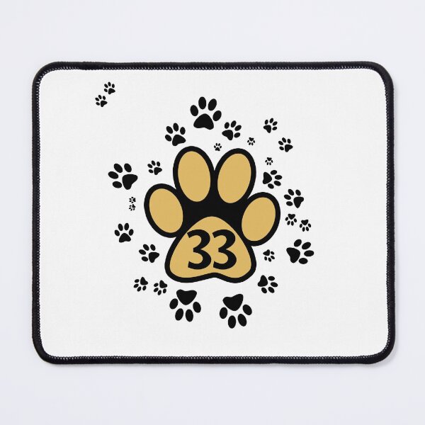 Item preview, Animal paw prints with number 33 numbers designed and sold by MadandMean.