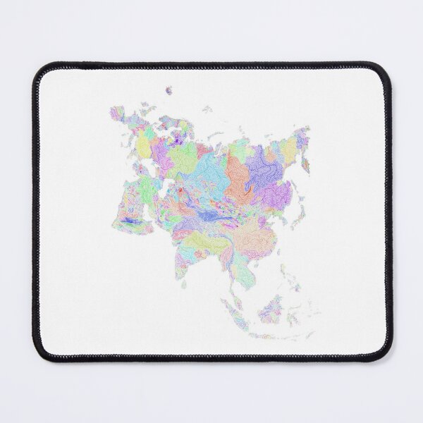 Item preview, Eurasia River Basin Map in Rainbow Colours with White Background designed and sold by GrasshopperGeo.