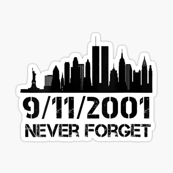 Womens 9 We Will Never Forget 11 20th Anniversary Patriot Sept 2021 V-neck Sticker