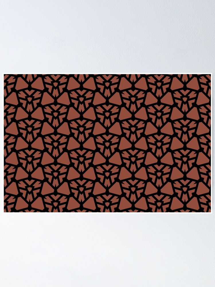 Thumbnail 1 von 3, Poster, Clay Brown and Black Shield Shape Tile Pattern Pairs Sherwin Williams 2022 Popular Color Sierra Redwood SW 7598 - Colour Trends- Shade - Hue designt und verkauft von ColorOfTheYears.