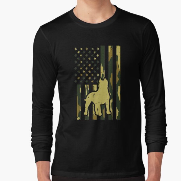 Camo Us Flag Pitbull Vintage Patriot Pittie Dog Lover Gift Long Sleeve T-Shirt