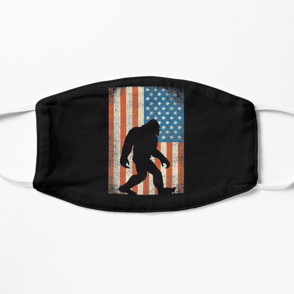Bigfoot Sasquatch I Believe Tshirt Patriot American Flag Usa Flat Mask