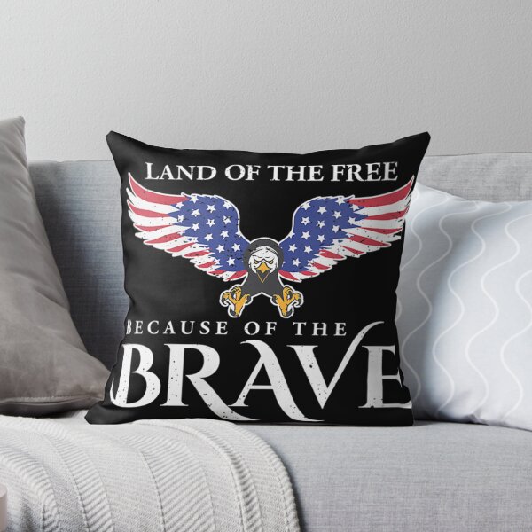Womens Land Of The Free Because Of The Brave Patriot Usa V-neck Throw Pillow
