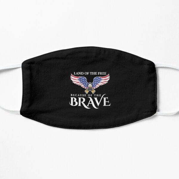 Womens Land Of The Free Because Of The Brave Patriot Usa V-neck   Flat Mask