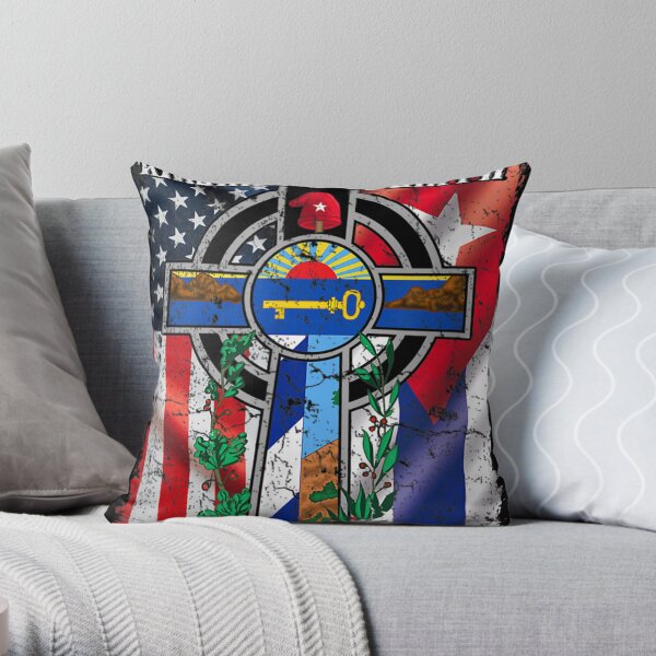 Cuban By Blood American By Birth Patriot By Choice Flag Throw Pillow