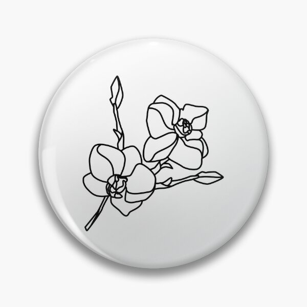Item preview, flower illustration line drawing designed and sold by DigiHouse.