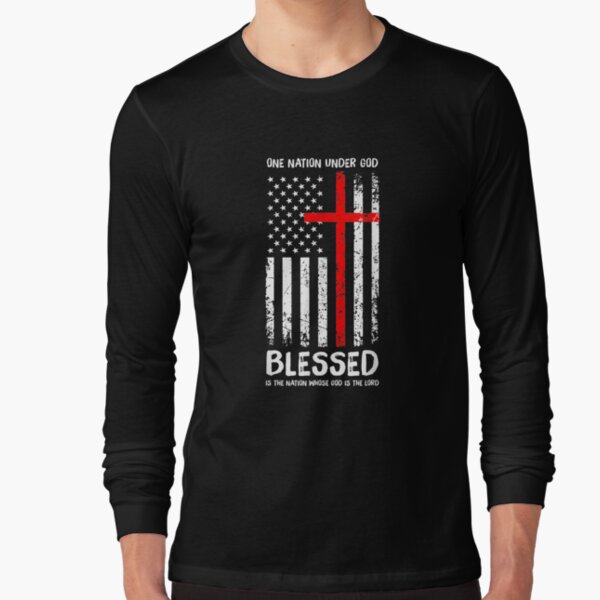 One Nation Under God Usa Patriot Veteran Christian   Long Sleeve T-Shirt