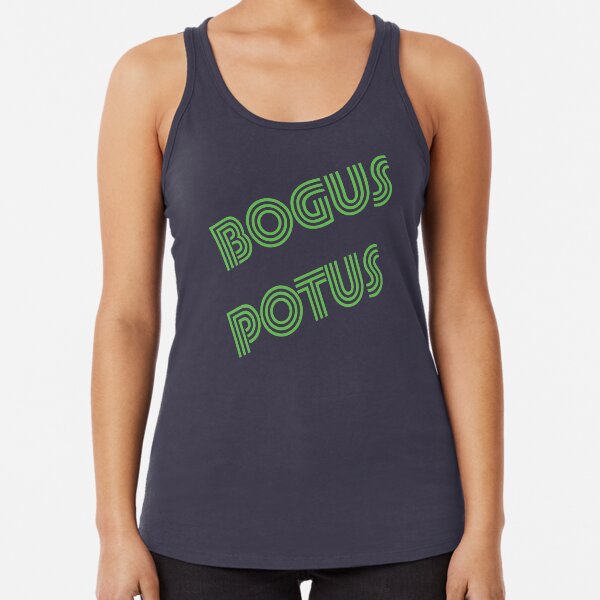 BOGUS POTUS - Groovy ed, jungle colors, sans hashtag Racerback Tank Top