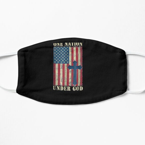 Usa Christian Patriot Tshirt One Nation Under God Shirt Flat Mask