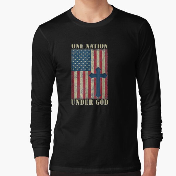 Usa Christian Patriot Tshirt One Nation Under God Shirt Long Sleeve T-Shirt
