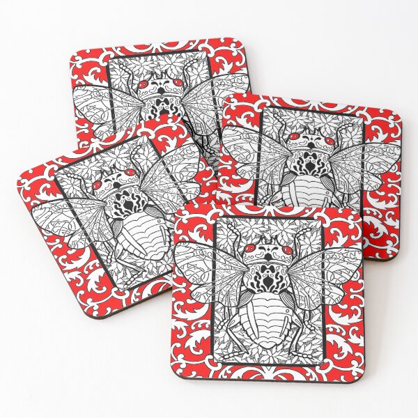 Item preview, Cicada - B&W, Transparent Background designed and sold by SquashBlossom1.