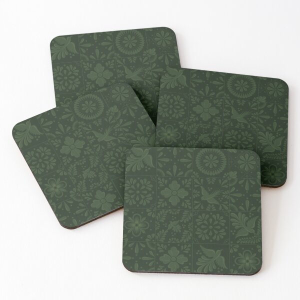 Item preview, Mexican Dark Green Talavera Tile Pattern by Akbaly designed and sold by Akbaly.