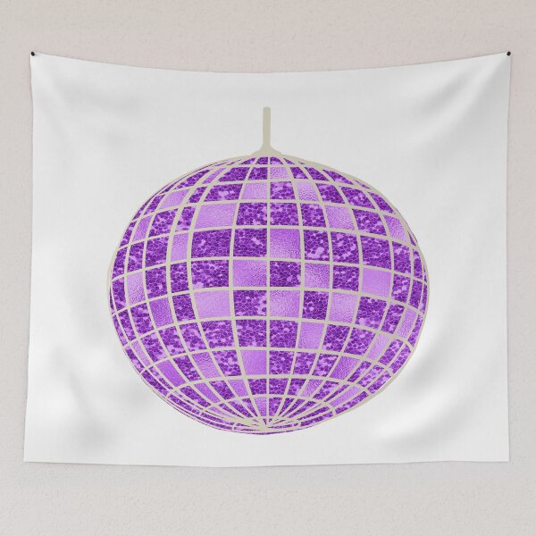 Aperçu de l'œuvre Boule à paillettes disco violette | Boule disco | Continuez à danser | Danse | Cadeaux dansants créée et vendue par Lindsay Marie Patterns.