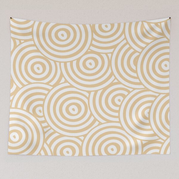 Item preview, Peach and White Hypnotic Circle Pattern Pairs Sherwin Williams 2022 Popular Color Peace Yellow SW 2857 - Colour Trends- Shade - Hue designed and sold by ColorOfTheYears.