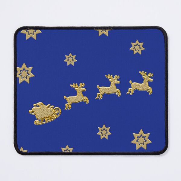 Item preview, Golden Christmas Sledge and Snowflakes Merry Christmas blue designed and sold by oxoxoxo.