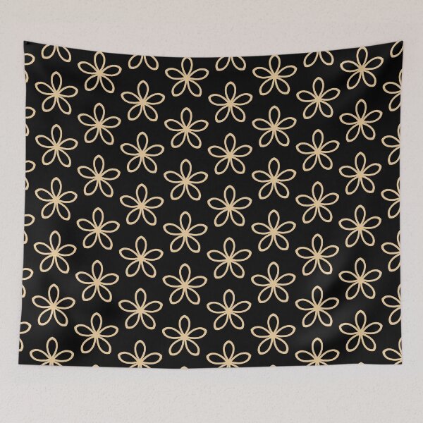 Item preview, Peach and Black Minimal Flower Pattern Pairs Sherwin Williams 2022 Popular Color Peace Yellow SW 2857 - Colour Trends- Shade - Hue designed and sold by ColorOfTheYears.