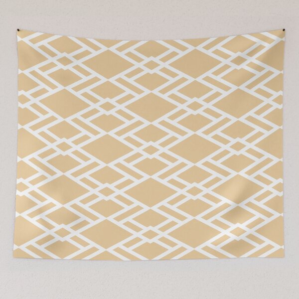 Item preview, Peach and White Geometric Shape Tile Pattern Pairs Sherwin Williams 2022 Popular Color Peace Yellow SW 2857 - Colour Trends- Shade - Hue designed and sold by ColorOfTheYears.