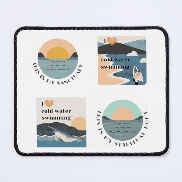 Item preview, Swimming lovers sticker pack cold water swimming wild swimming designed and sold by Wildflow Creations.