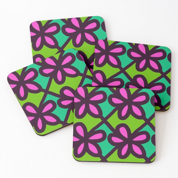 Item preview, Purple flower on green background pattern designed and sold by RafaelLima7.