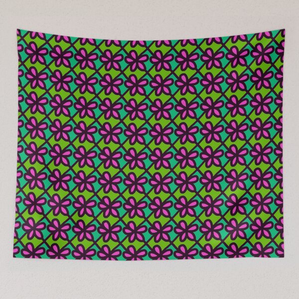 Item preview, Purple flower on green background pattern designed and sold by RafaelLima7.