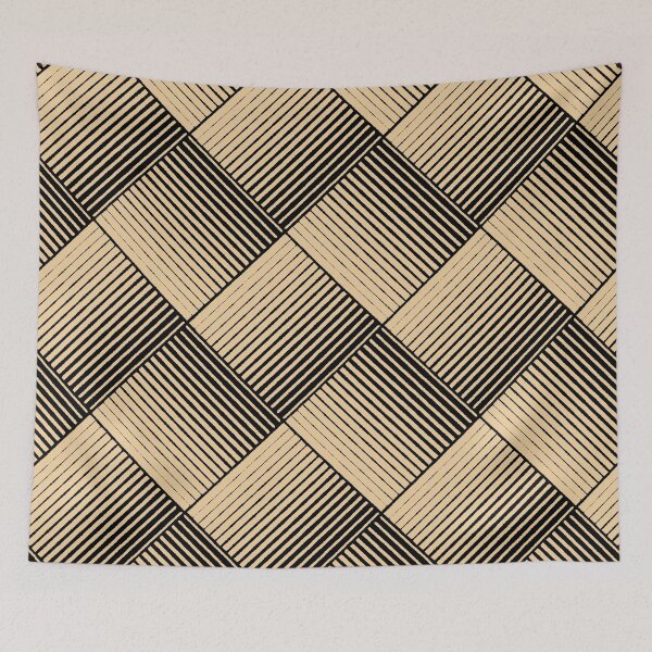 Item preview, Peach and Black Square Mosaic Stripe Pattern Pairs Sherwin Williams 2022 Popular Color Peace Yellow SW 2857 - Colour Trends- Shade - Hue designed and sold by ColorOfTheYears.