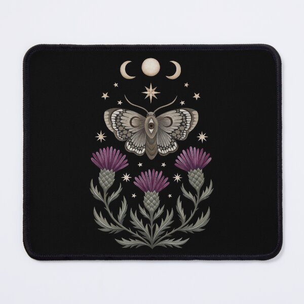 Thistle and moth Mouse Pad