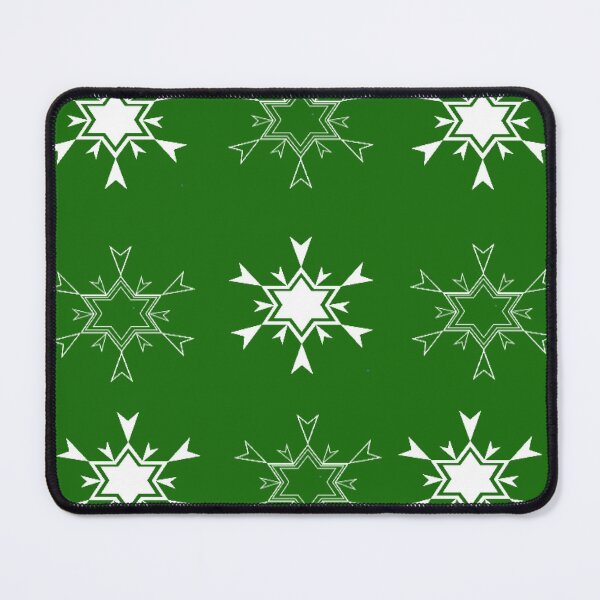 Item preview, white snowflake green background designed and sold by miaterinka.