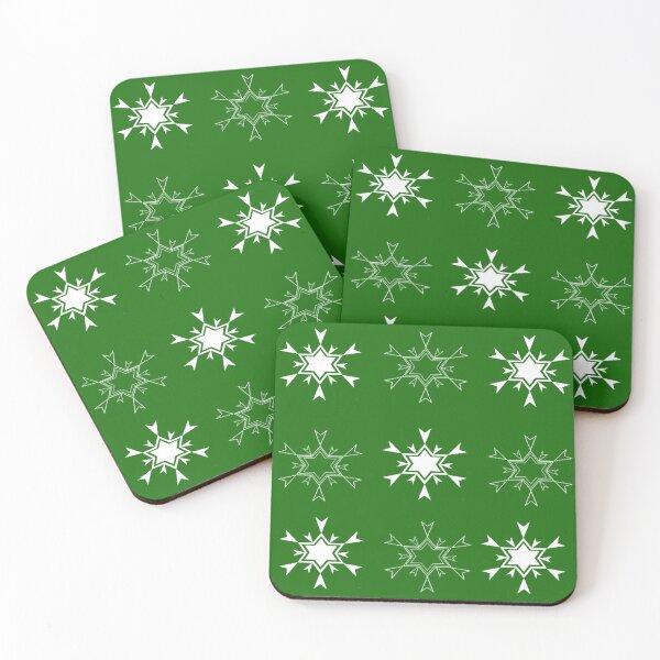 Item preview, white snowflake green background designed and sold by miaterinka.