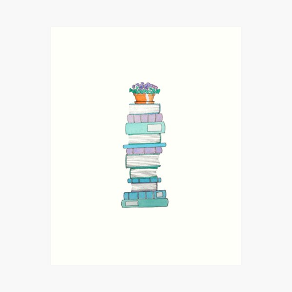 Artikel-Vorschau von Bücherstapel mit Veilchen, designt und verkauft von Emma Mildred Cowell.