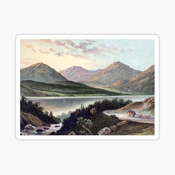 Item preview, Vintage Illustration of Loch Lomond from the road to Stronaclacher designed and sold by yourscotland.