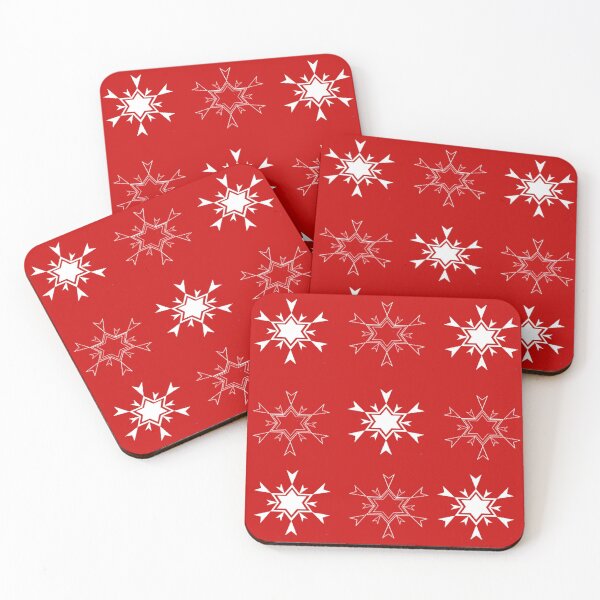 Item preview, white snowflake red background designed and sold by miaterinka.
