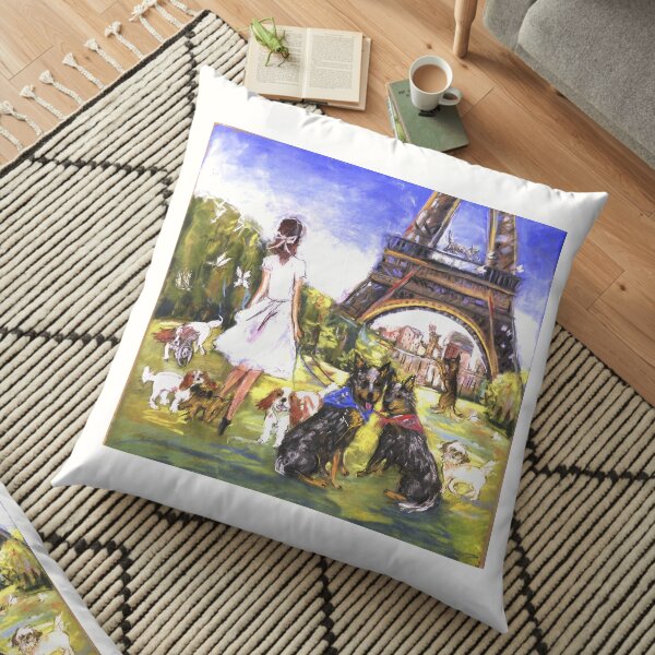 A Day In Paris Floor Pillow