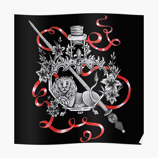 Magic Lion Witch & Wizard House Mascot Emblem Poster