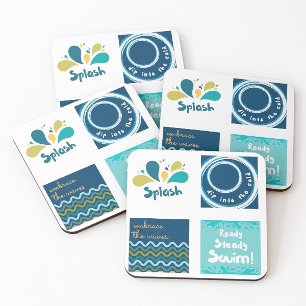 Item preview, Swimming lovers sticker pack ready steady swim, splash, waves cold water dip designed and sold by Wildflow Creations.