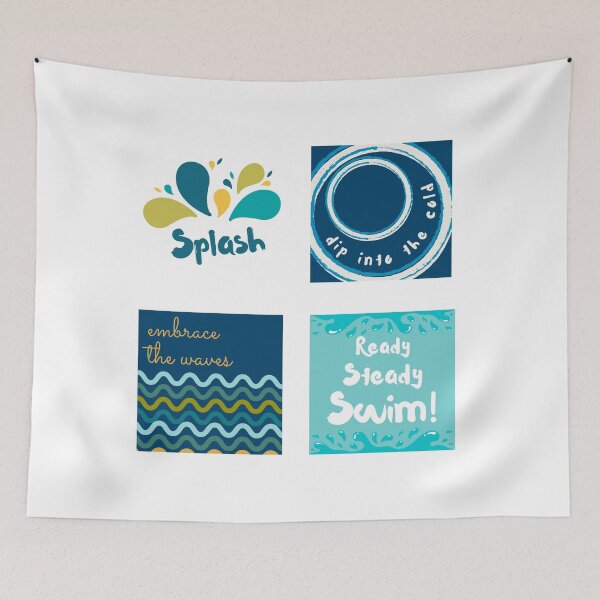 Item preview, Swimming lovers sticker pack ready steady swim, splash, waves cold water dip designed and sold by Wildflow Creations.