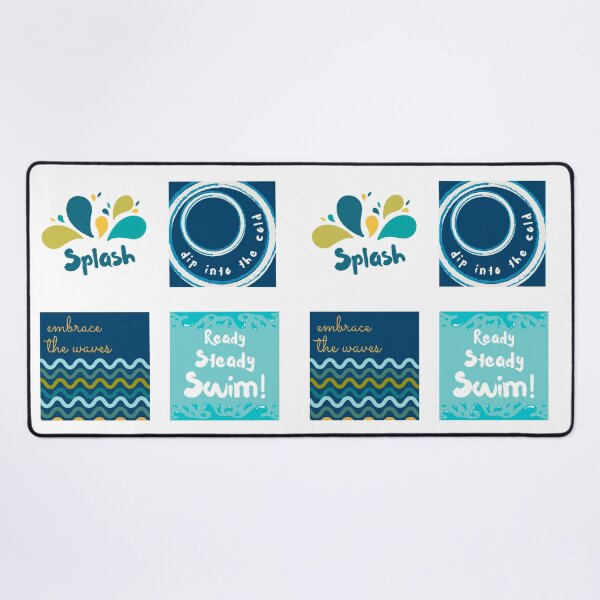 Item preview, Swimming lovers sticker pack ready steady swim, splash, waves cold water dip designed and sold by Wildflow Creations.