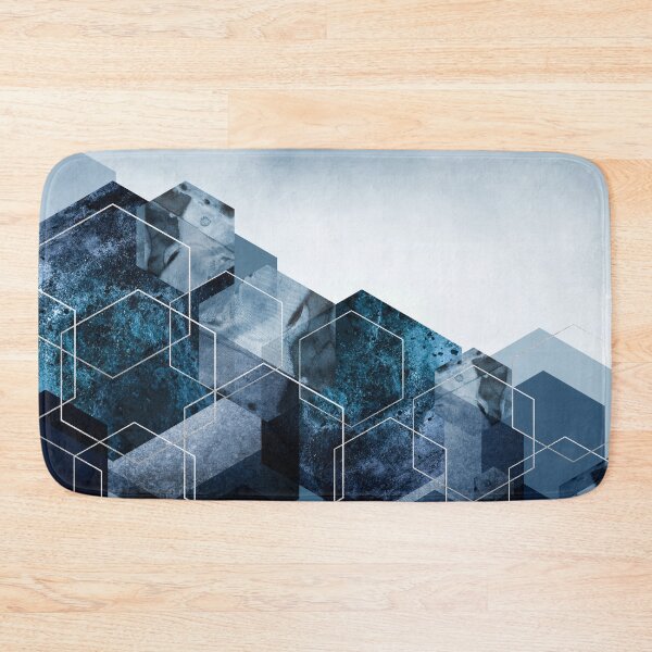 Item preview, Geometric Landscape in blue designed and sold by UrbanEpiphany.