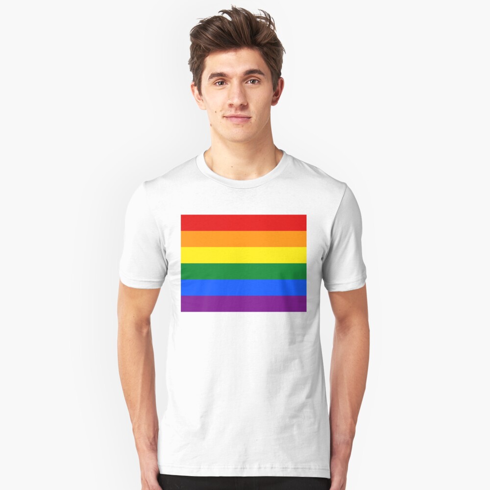 Large Gay Pride Rainbow Equality And Freedom Flag T Shirt By