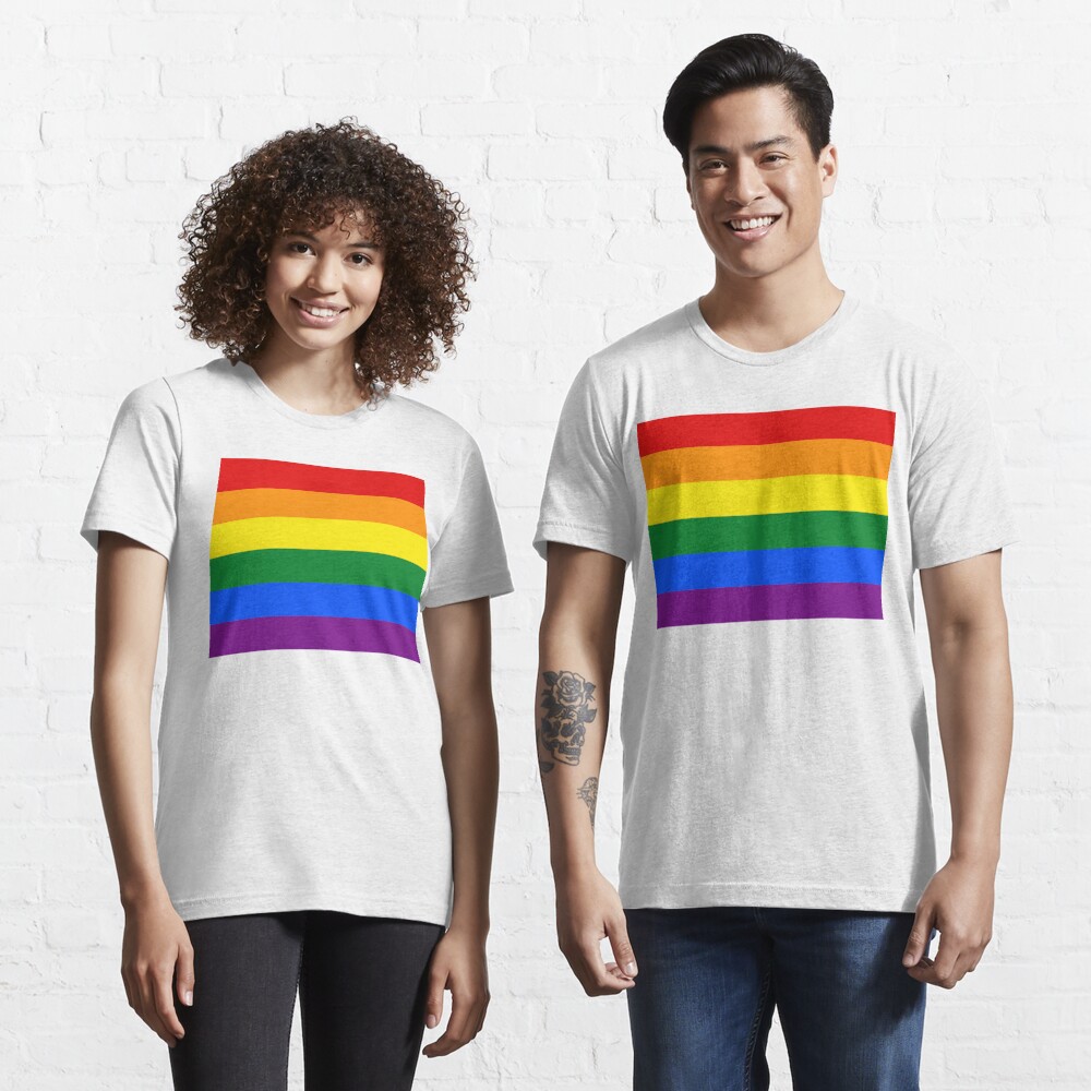 Large Gay Pride Rainbow Equality And Freedom Flag T Shirt By