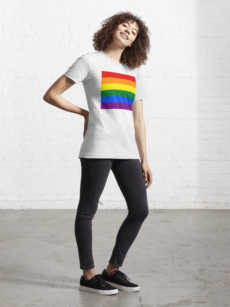 Large Gay Pride Rainbow Equality And Freedom Flag T Shirt By