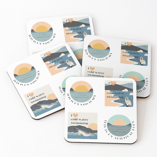 Item preview, Swimming lovers sticker pack cold water swimming wild swimming designed and sold by Wildflow Creations.