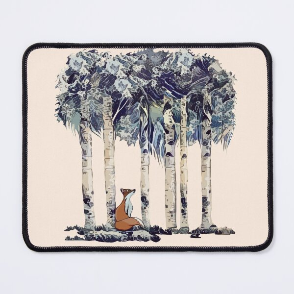 Item preview, Zorro y abedules, bosque mágico y acuarela de animales. designed and sold by Collagedream.
