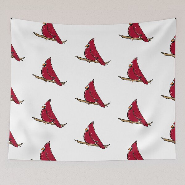 Item preview, Cardinal cute cartoon on branch designed and sold by Marble1212.