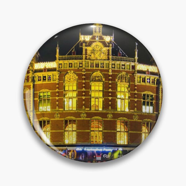 Item preview, Amsterdam Central Train Station at Night designed and sold by nbrandsberg.